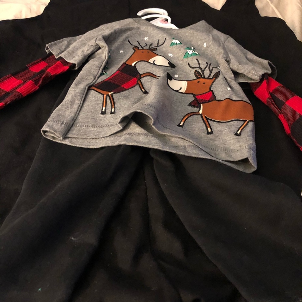 Lullaby lane 2 pc deer with buffalo plaid